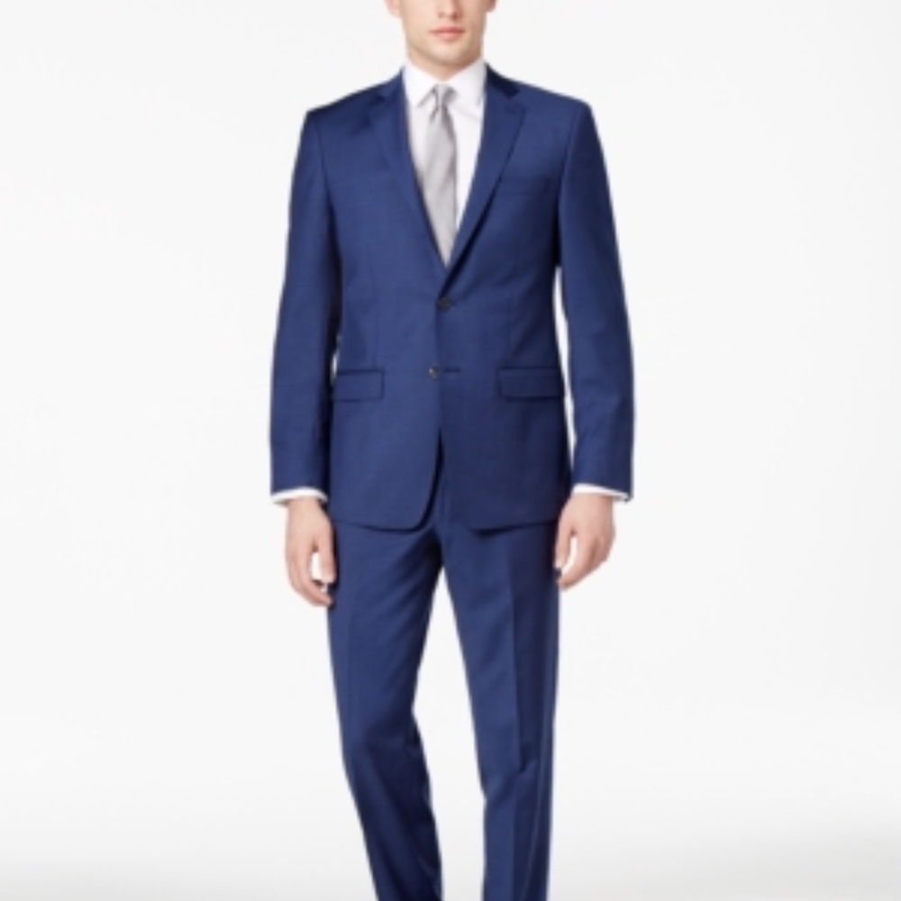 NWT! Calvin Klein Extra-Slim Fit Blue Suit 42R